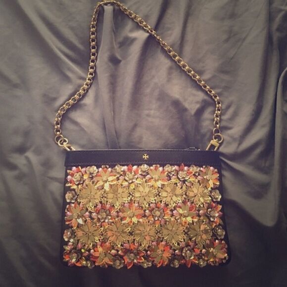 Tory Burch sequin sparkle clutch new